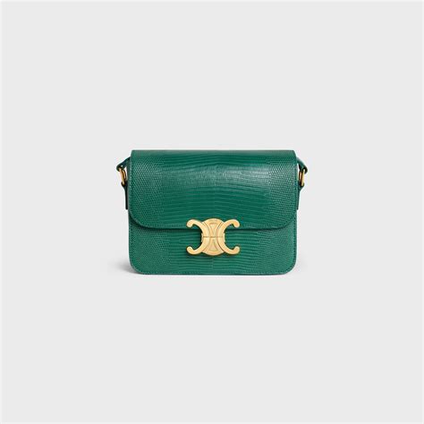 celine green lizard box bag|celine triomphe bag.